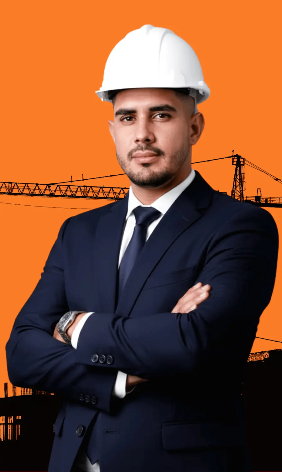 Diego Borges, fundador da Borges Construtora, de capacete de obra