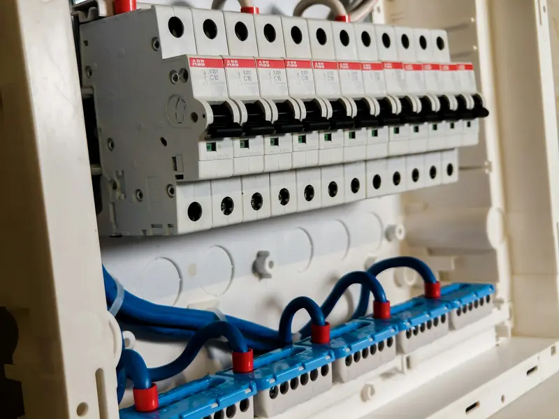 Quadro elétrico com disjuntores novos